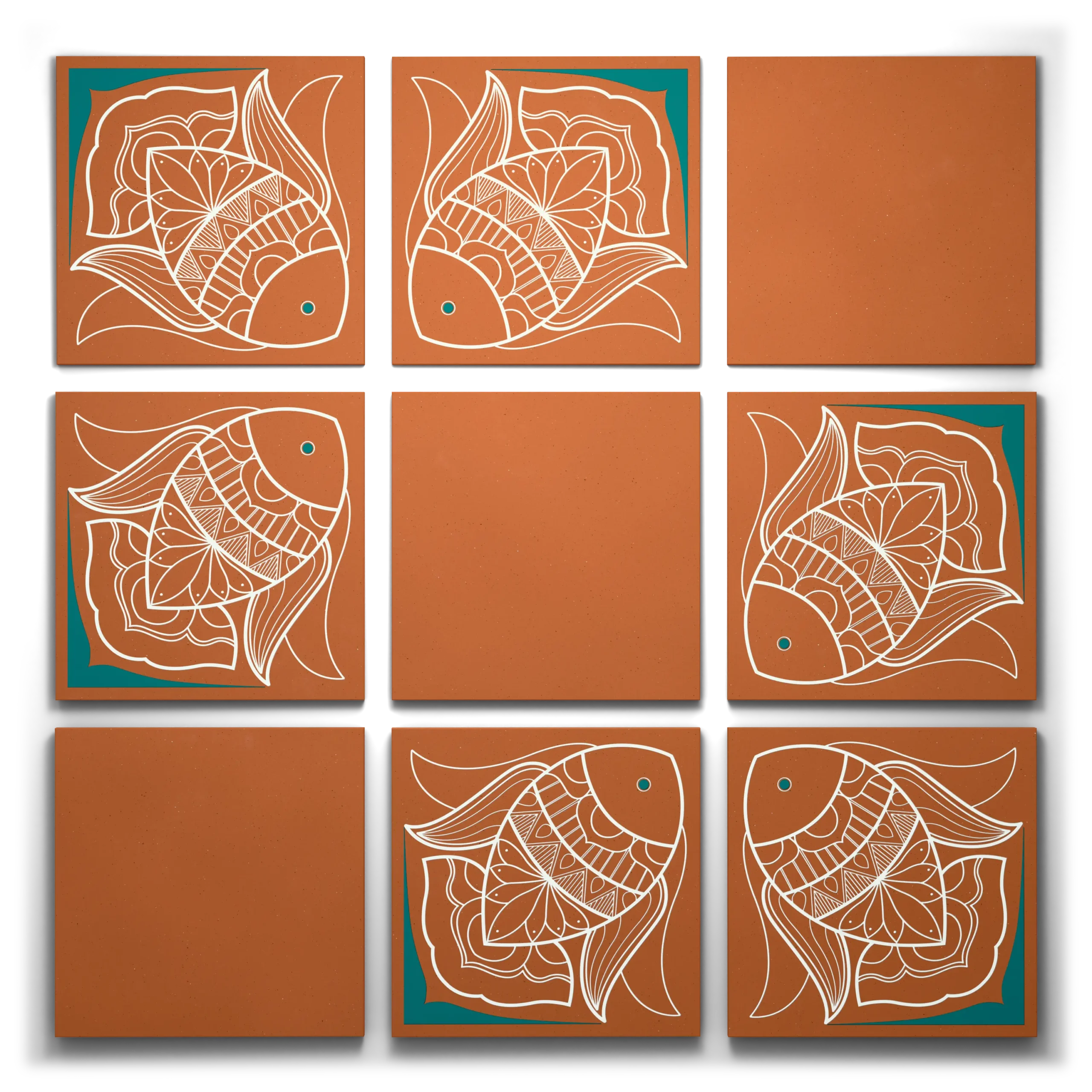 madubani fish 9 set